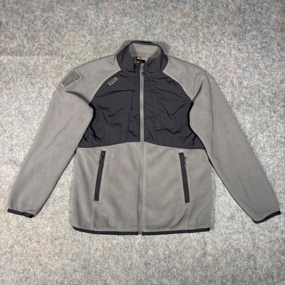 5.11 Tactical Fleece Jacket Mens Medium Grey Black Hybrid Full Zip 38078-352
